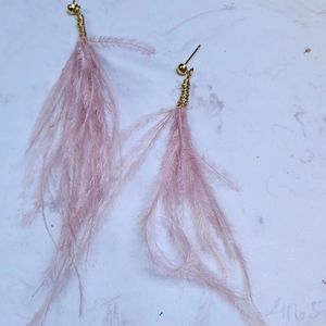 Super lightweight earrings handmade ostrich feather